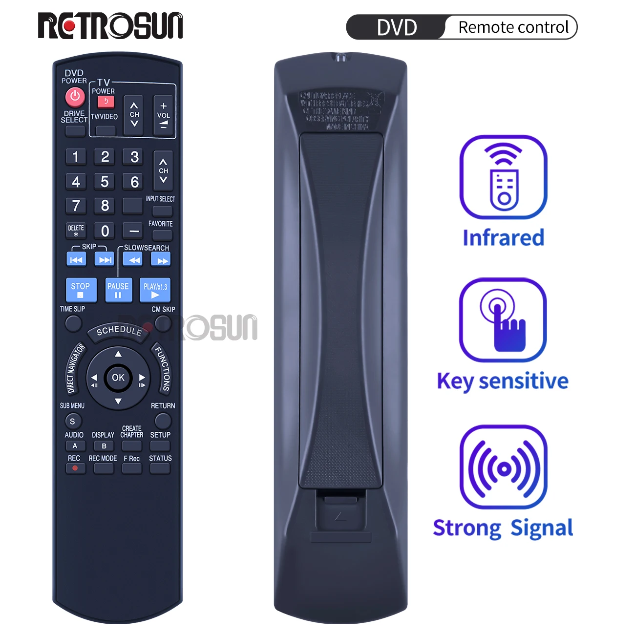 

New N2QAYB000197 Remote Control for Panasonic DVD DMR-EZ48V DMR-EZ48 DMR-EZ485