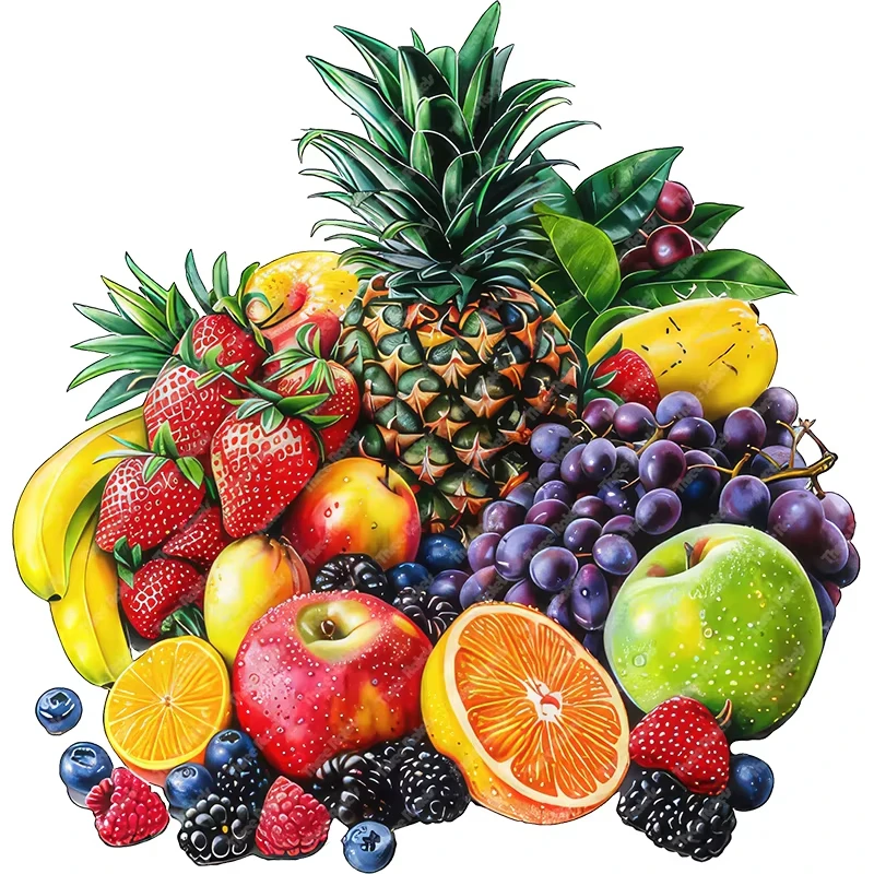 Three Ratels Bright tropical fruit classic stickers kitchen decoration refrigerator decals dessert shop window sticke G05 wall stickers,window stickers
