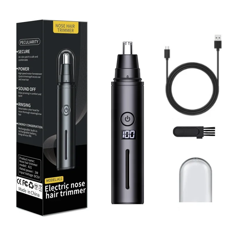 Nose Hair Trimmer USB Charging New High Quality Electric Portable Men Mini Nose Hair Remover Safety Face Hair Cleaning Tool 6