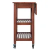 Wood Jonathan Drop Leaf Kitchen Utility Cart, 3