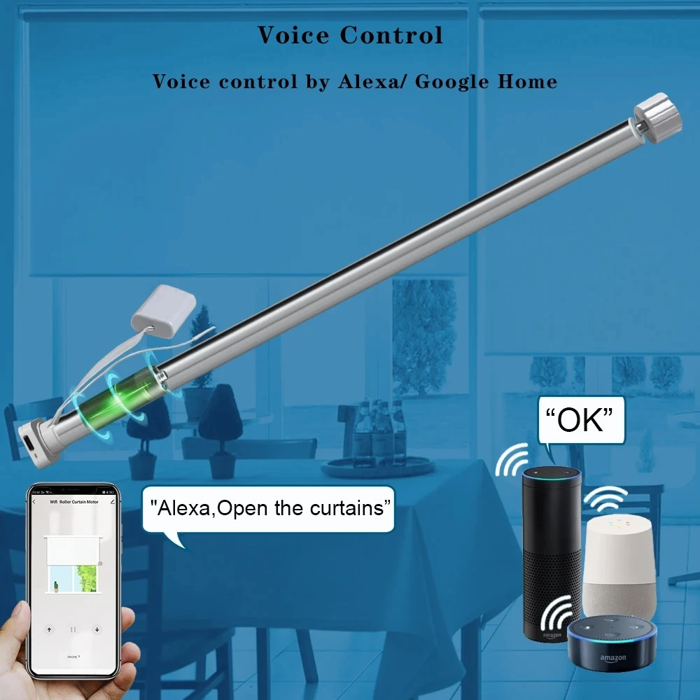 LifeLibero Tuya Zigbeeสมาร์ทผ้าม่านไม่มีเจาะตาบอดไดร์เวอร์แบตเตอรี่มอเตอร์Roller Blindsสําหรับ 20 25 28Mm Tubularหน้าต่างทํางานAlexa 1