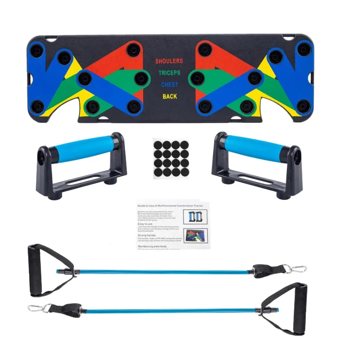 Upgraded Push Up board Multi-function 9 in 1 Push up bar with Resistance Bands for Perfect Pushups Home Fitness for Men Women