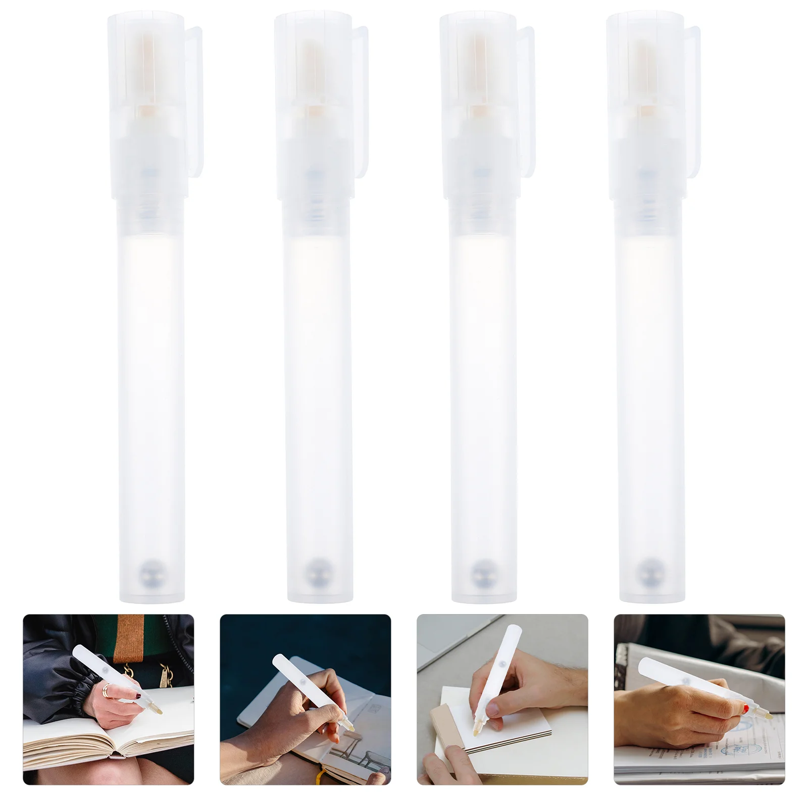 

4 Pcs Refillable Paint Pen Painting Marker Shell White Holders Pens for Walls Empty Student