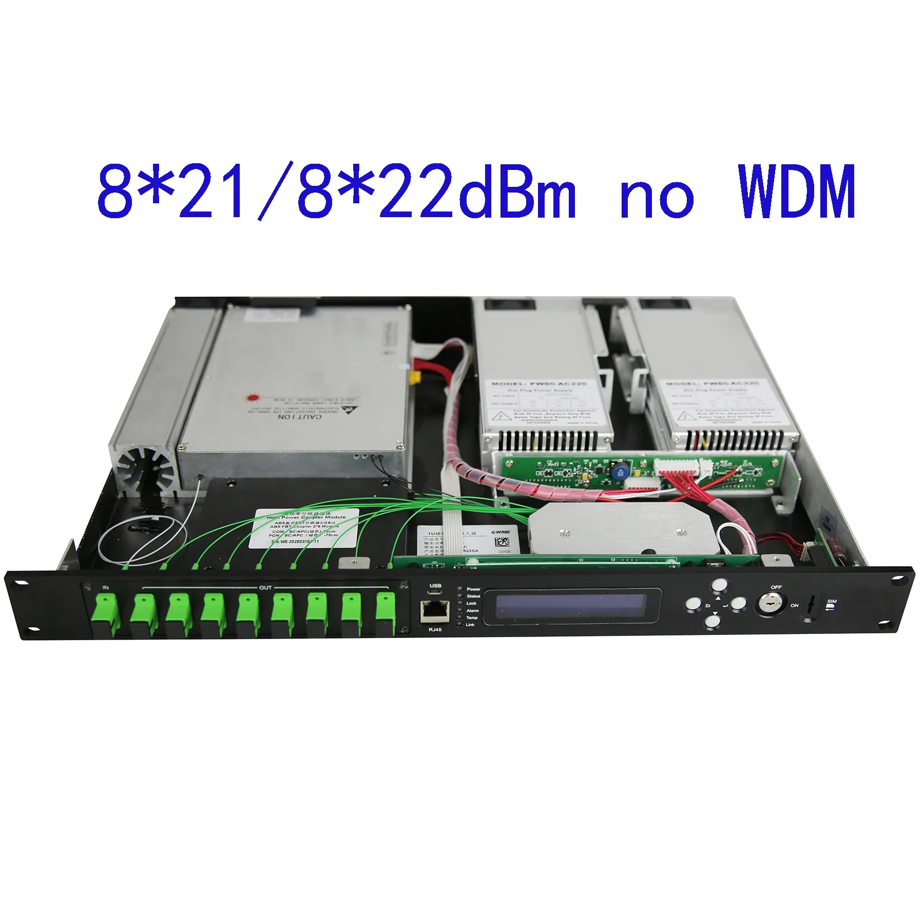 SNMP,WEB, FTTH EDFA,8x23dBm with WDM 1550nm Optical Fiber Amplifier Cable Erbium-Doped Fiber Amplifier (EDFA)