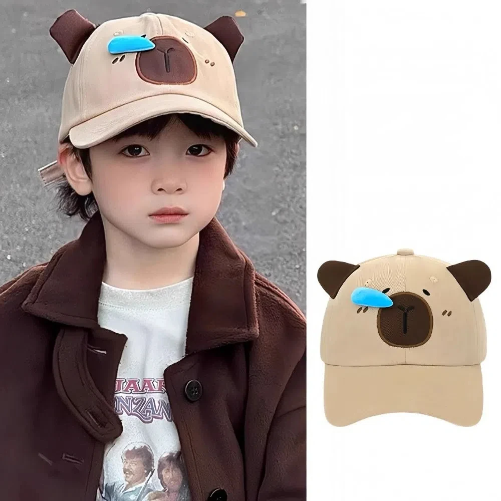 Fashion Children’s Peaked Cap Snot Capybara Cotton Baseball Hat Boys Girls Cute Sunscreen Hat