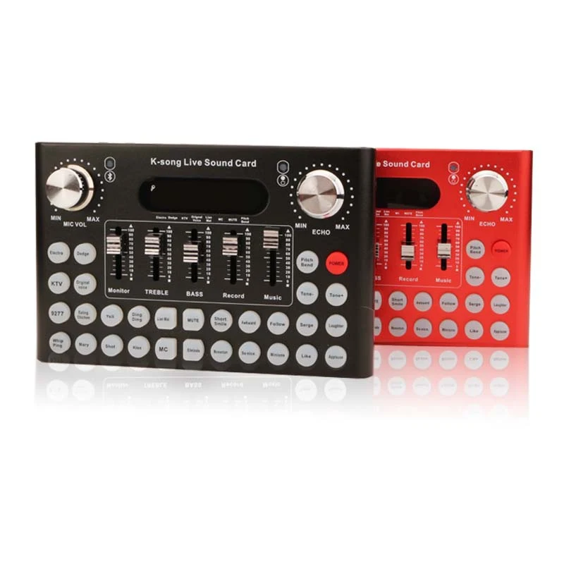 효과 및 음성 체인저가 있는 라이브 사운드 카드, 노래방 팟캐스트용 오디오 믹서