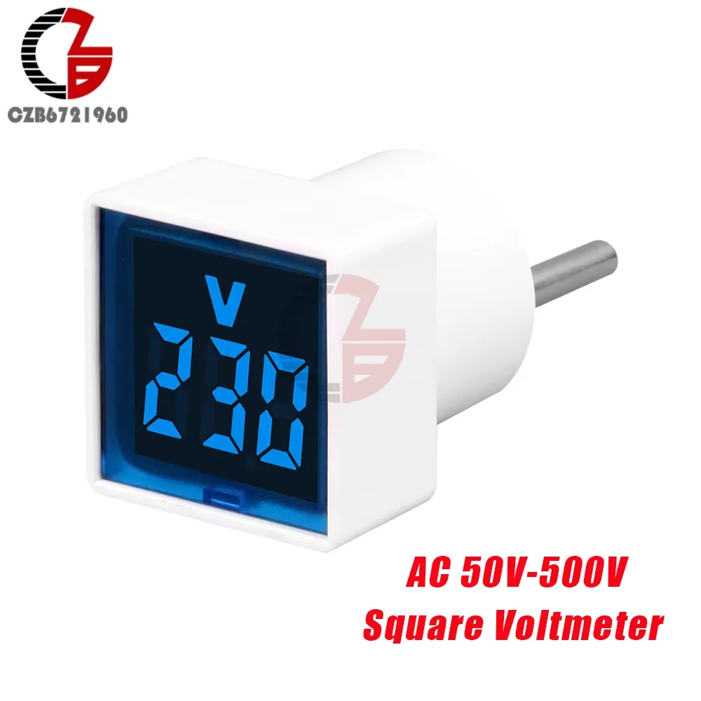 Digital LED Voltmeter with EU Plug for AC Voltage Measurement