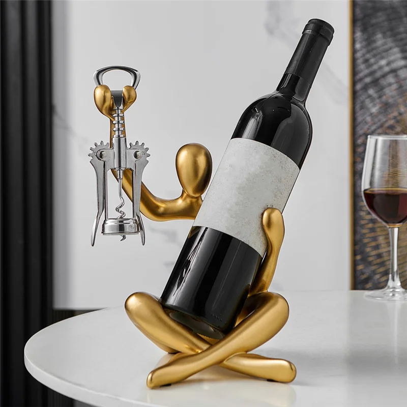 Statue Wine Bottle Rack Suitable For Countertop Wine Bottle Holder Rack Desktop Decorative