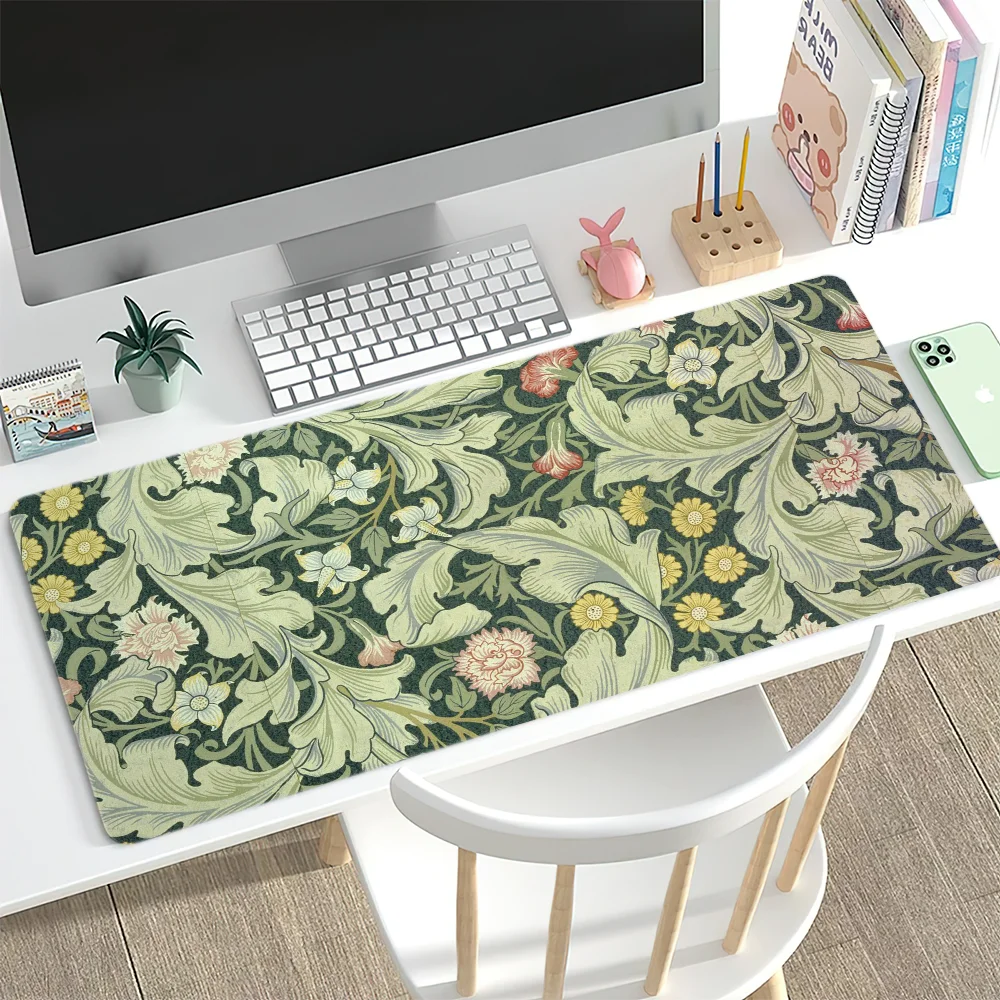Art W-William Morris Luxury For Computer Game Big Keyboard Office Large Mouse Mat Pad Anti-slip Rubber PC Mice 5