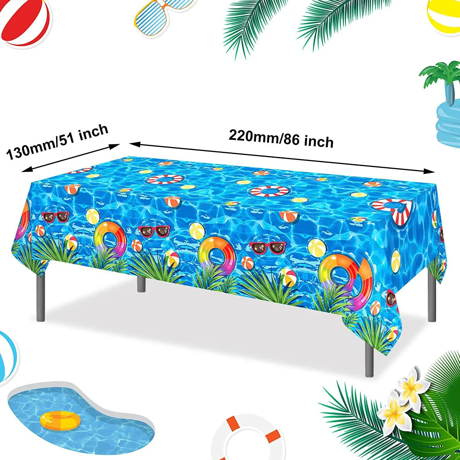 Summer Swimming Pool Theme Party Disposable Tableware Set Plates