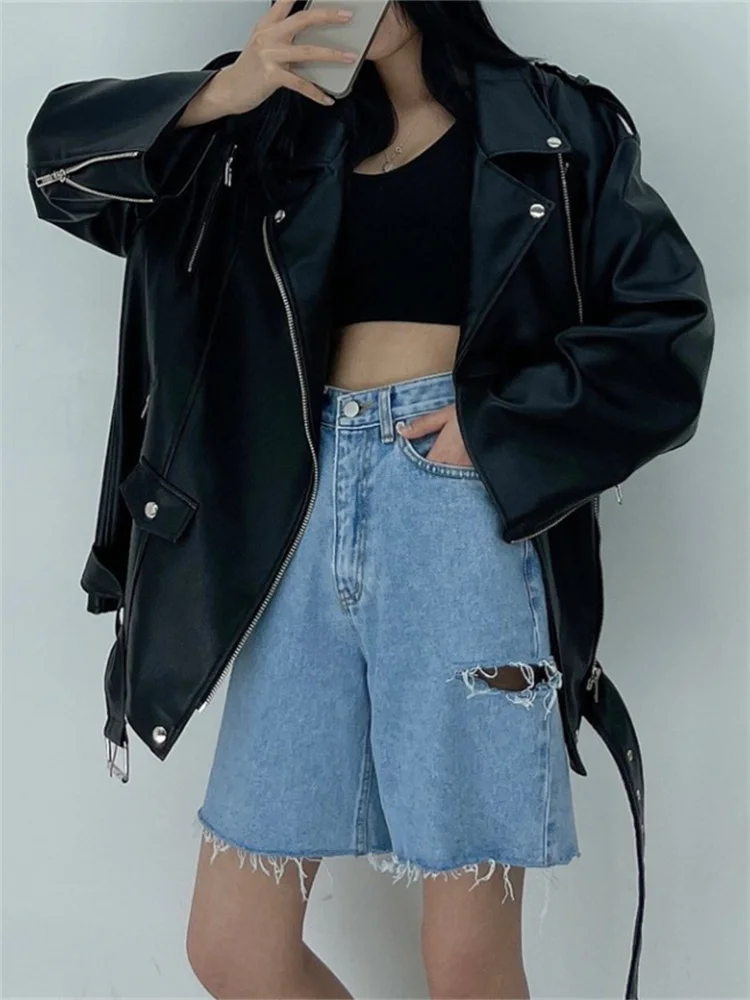 

Jeans Shorts for Women Summer 2023 New Tassel Ripped High Waisted Straight Wide Leg Casual Harajuku Streetwear Shorts