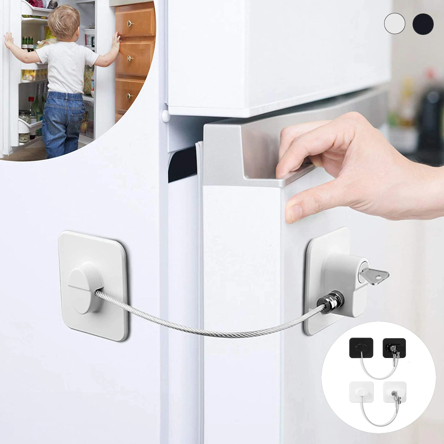 1/2PCS child safety refrigerator lock household refrigerator cabinet lock  multi-function baby anti-pinch hand