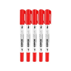 Set of 5/10 Erasable Double - Tip Whiteboard Markers - 3 Vibrant Colors for Smooth Writing in Office, School, and Meetings (Red - 5 Pcs)