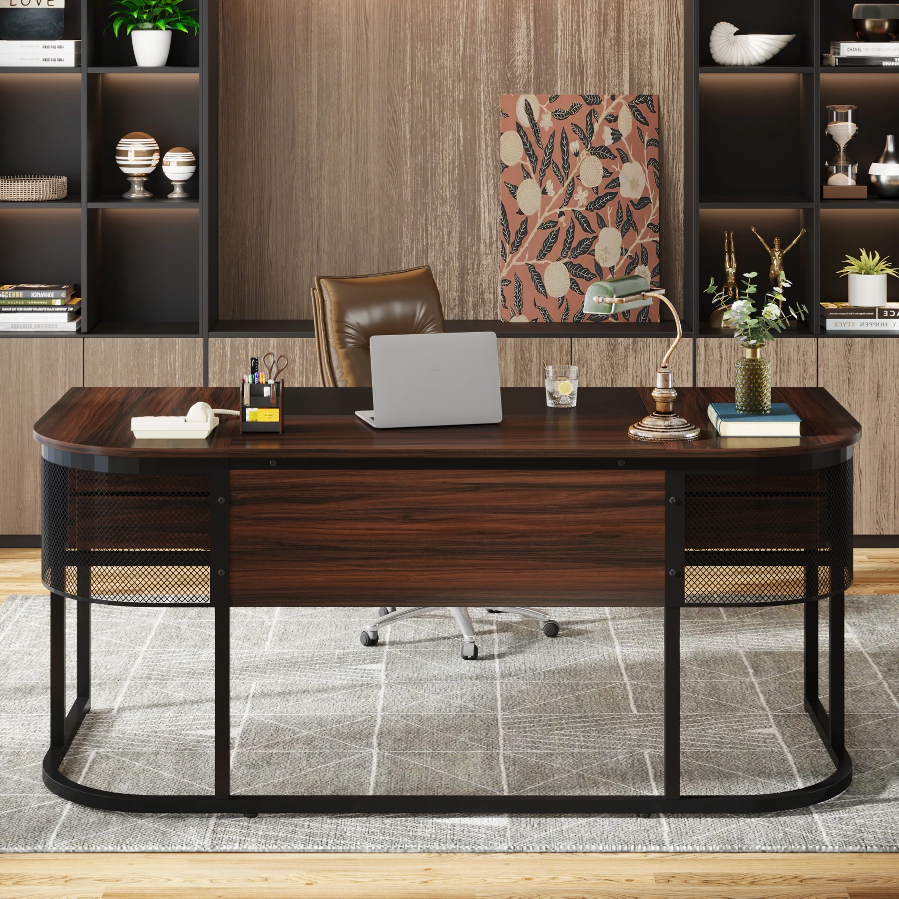 Tribesigns 63-Inch Executive Desk with 4 Drawers, Large Office Desk Computer Desk, Business Furniture Desk Workstation 3