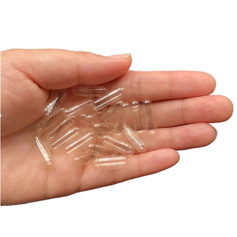 100PCS/Bag Standard Size 000#Empty Capsules Gelatin Clear Capsules Hollow  Hard Gelatin Transparent Seperated Joined Capsules