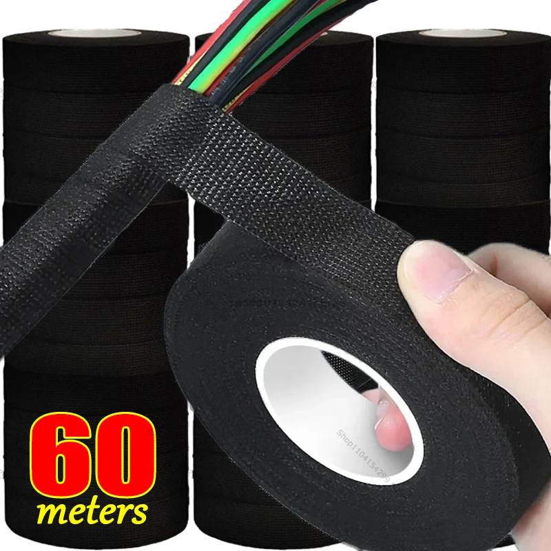 Automotive Wiring Tape Car Cable Harness Wiring Fabric Loom Electrical Heat Tape Resistant Wiring Bundle Tape Coroplast Adhesive Automotive Cloth