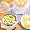Multifunctional Electric Egg Cooker Steamer - Double Layer for Boil, Poach, Steam Eggs & Veggies, Compact Breakfast Appliance 6