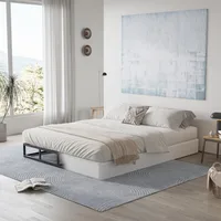 Queen Box Spring Low Profile Heavy Duty Metal Frame Mattress Foundation for Queen Size Bed, Quiet Noise-Free,Easy 1