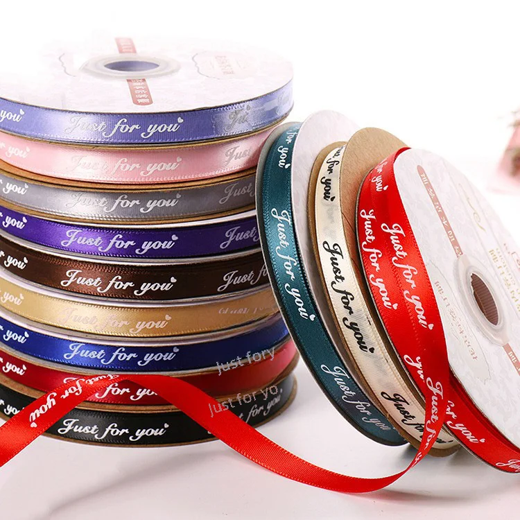 50-foot Fresh Flower Gift Packaging Velvet Ribbon Small Bouquet Packaging 3-point English Polypropylene Ribbon Universal Use