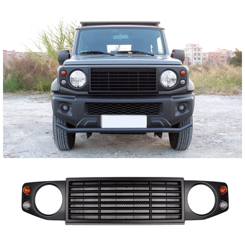 

For Jimny JB74 2019-2024 High Quality ABS Black Front Bumper Mesh Grille Trim Intake Grille Racing Grill Spoiler