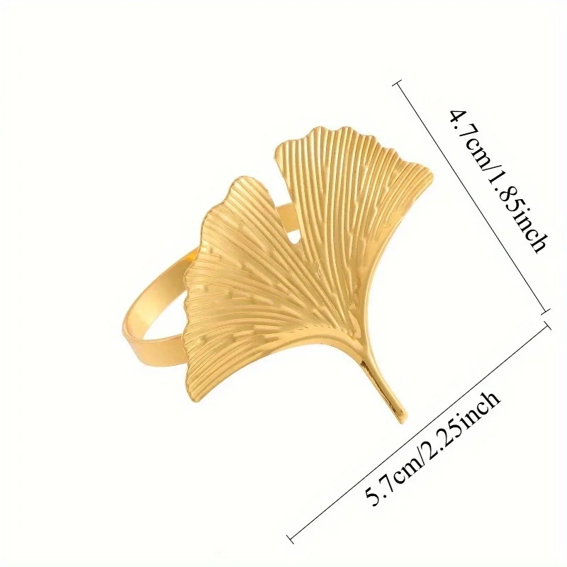 2pcs Ginkgo Biloba Napkin Clasp Napkin Ring for Farmhouse, Wedding, and Special Occasions - Perfect for Buffet Table Decoration