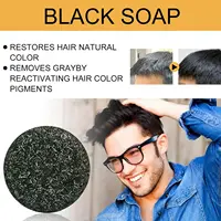 Shampoing réparateur à barre de couverture grise, traitement de la couleur des cheveux gris et blanc, lissant, nourrissant, Anti-pelliculaire, savon naturel assombrissant pour cheveux 3