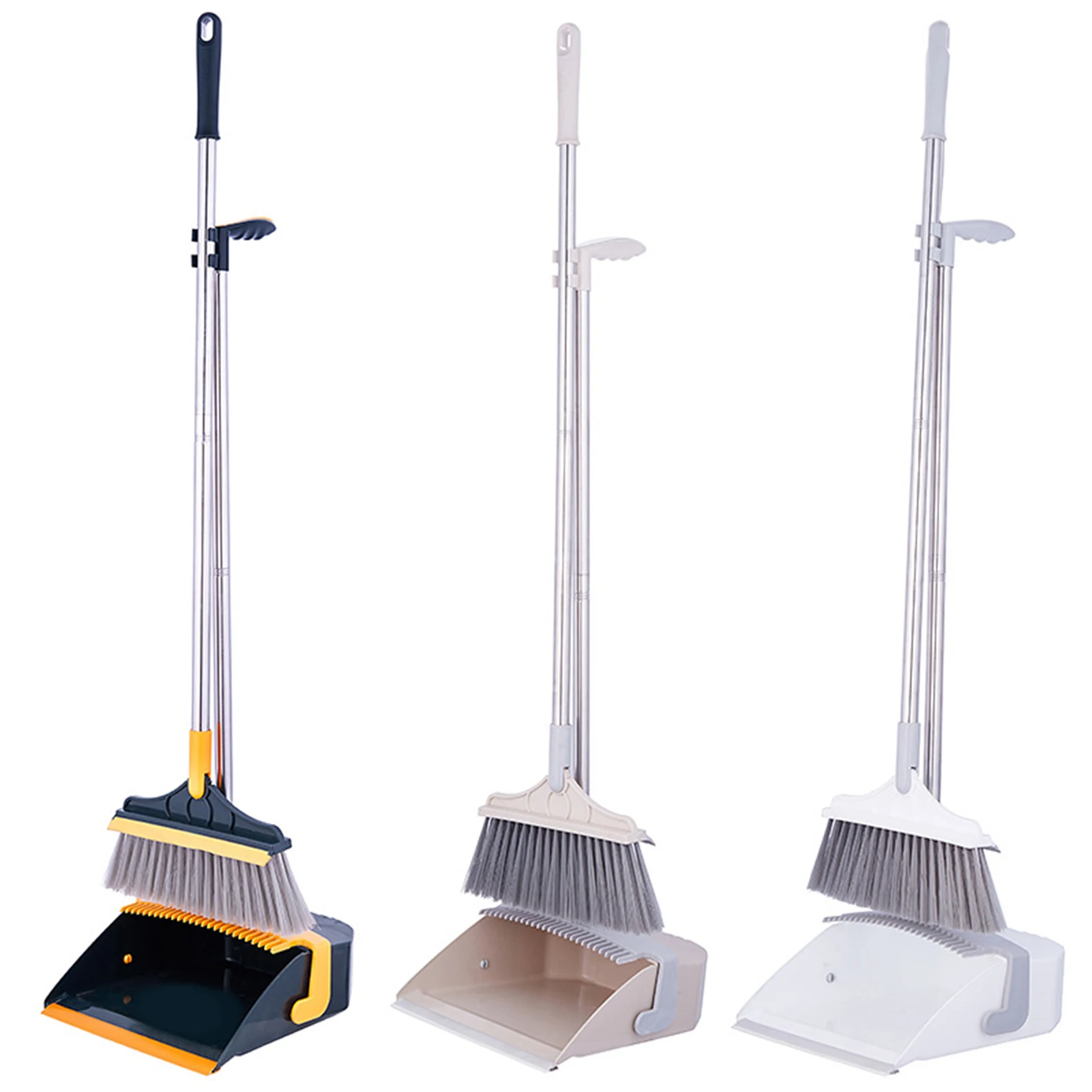 Floor Broom And Garbage Container Set For Cleaning Dust Adjustable