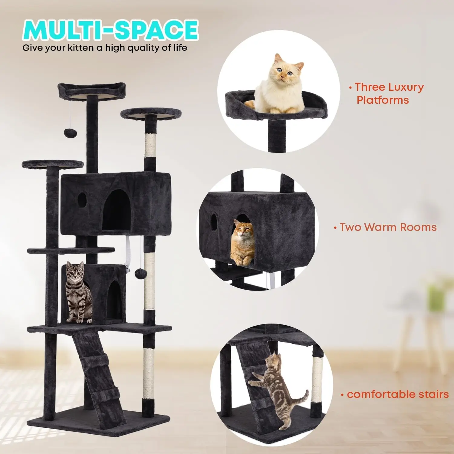 Cat tree tower image 5