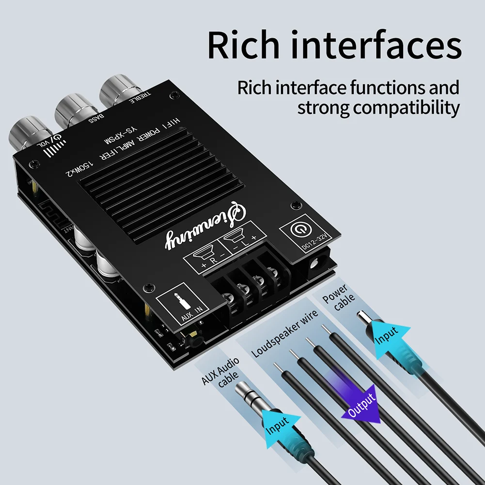 ZK-MT21 100W+2*50W 2.1 Channel Subwoofer Digital Power Amplifier