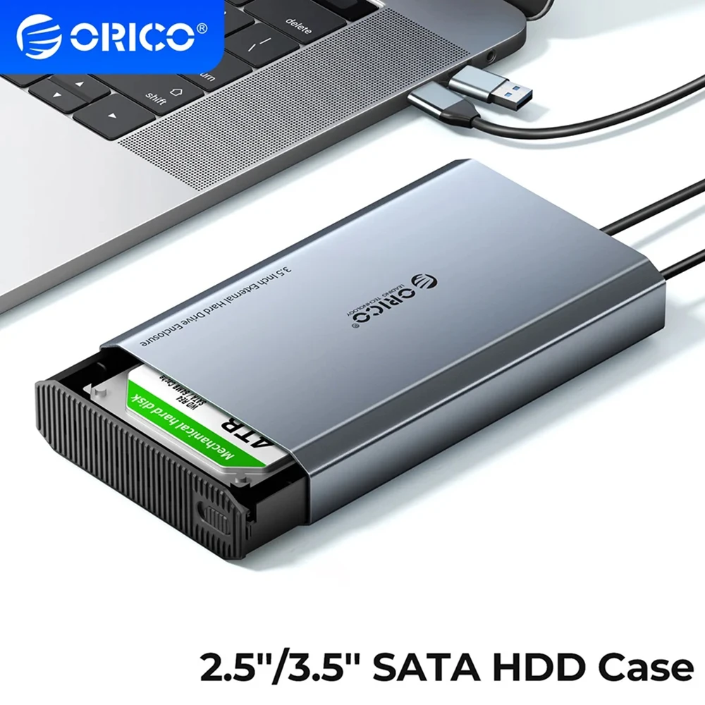 ORICO HDD Case 3.5" Hard Drive Enclosure Aluminum USB3.1 Type-C Heat Dissipation External HDD Docking Station for 2.5" 3.5"