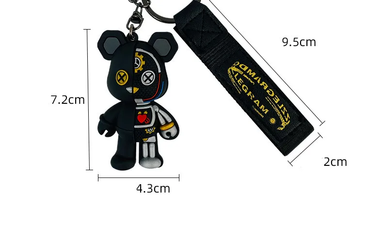 Cartoon Mechanische Bär Nette Boudoir Persönlichkeit Schlüssel Ring Kette Tasche Kleine Anhänger Zubehör Schlüsselbund Dekoration Geschenk Großhandel – Detail 2
