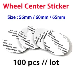 100pcs 56mm 60mm 65mm Wheel Center Logo Sticker Hub Tire Caps Rims Cover Badge Decal Accessories Car Emblem