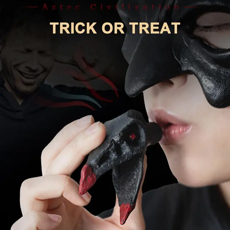 Spooky Aztec Death Whistle Loud Screaming Bone-Chilling Sounding Whistles Adults Unique Scary Ornament Noise Maker Holidays