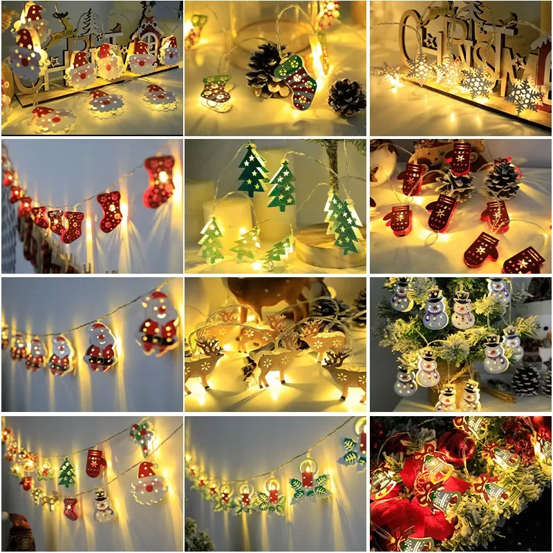Christmas LED Light String Santa Claus Elk Snowman Xmas Ornament String Light Christmas Decorations 2023 New Year Navidad Gift 3