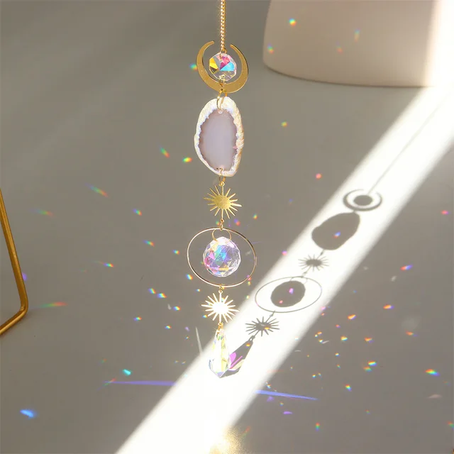 Crystal Light Collection Medál Devil Eye Planet Metal Prism Wind Chimes Kreatív Elegáns Kerti Díszek Családtag Ajándékok - Image 2