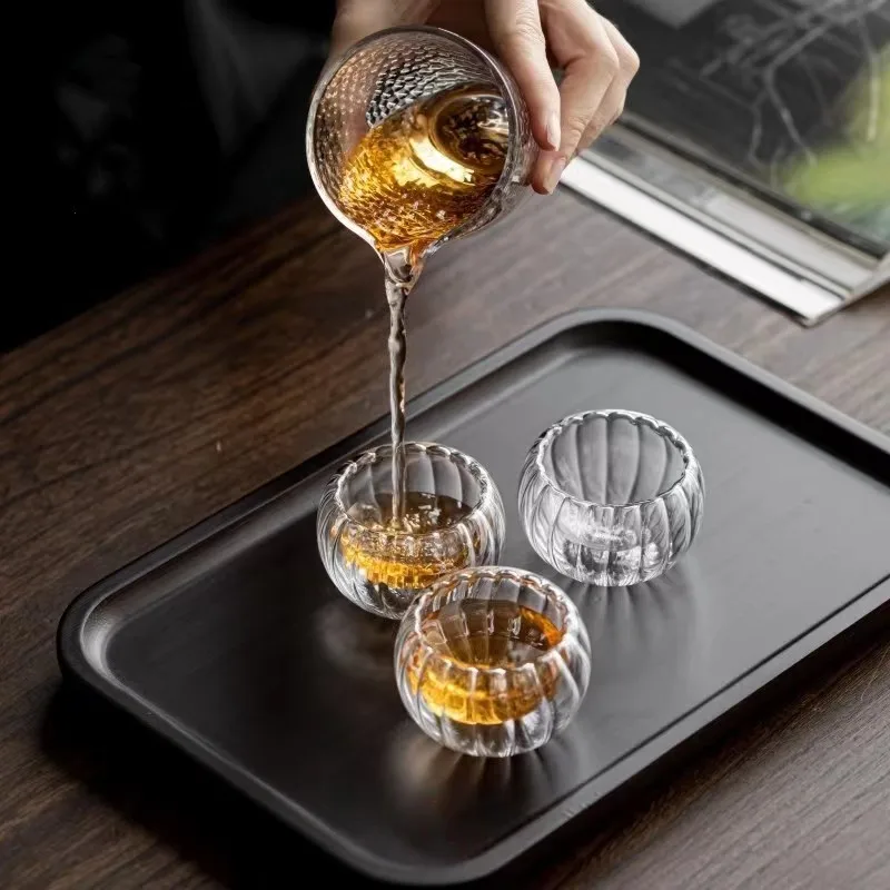 6PC Double Wall Glass Cup Transparent Handmade Heat Resistant Beer Tea Drink Kungfu Teacup MINI Whisky Cup Espresso Coffee