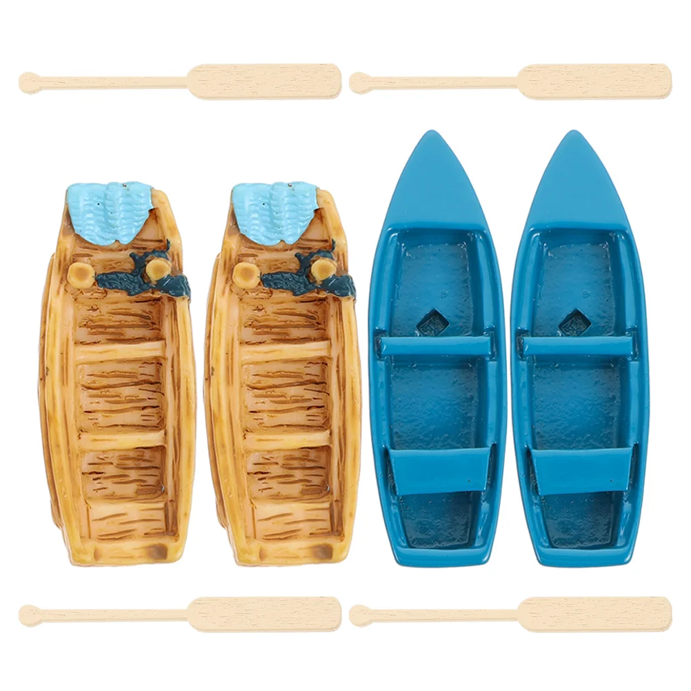 

Micro Landscape Boat Ornament Miniatures Beach Boat Paddles Dollhouse Supplies