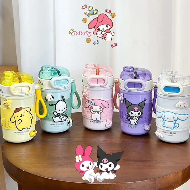 

430/530ml Sanrio Cinnamoroll My Melody Children's Thermos Cup Child School Water Bottle Cute Stainless Steel Double Drinking Mug