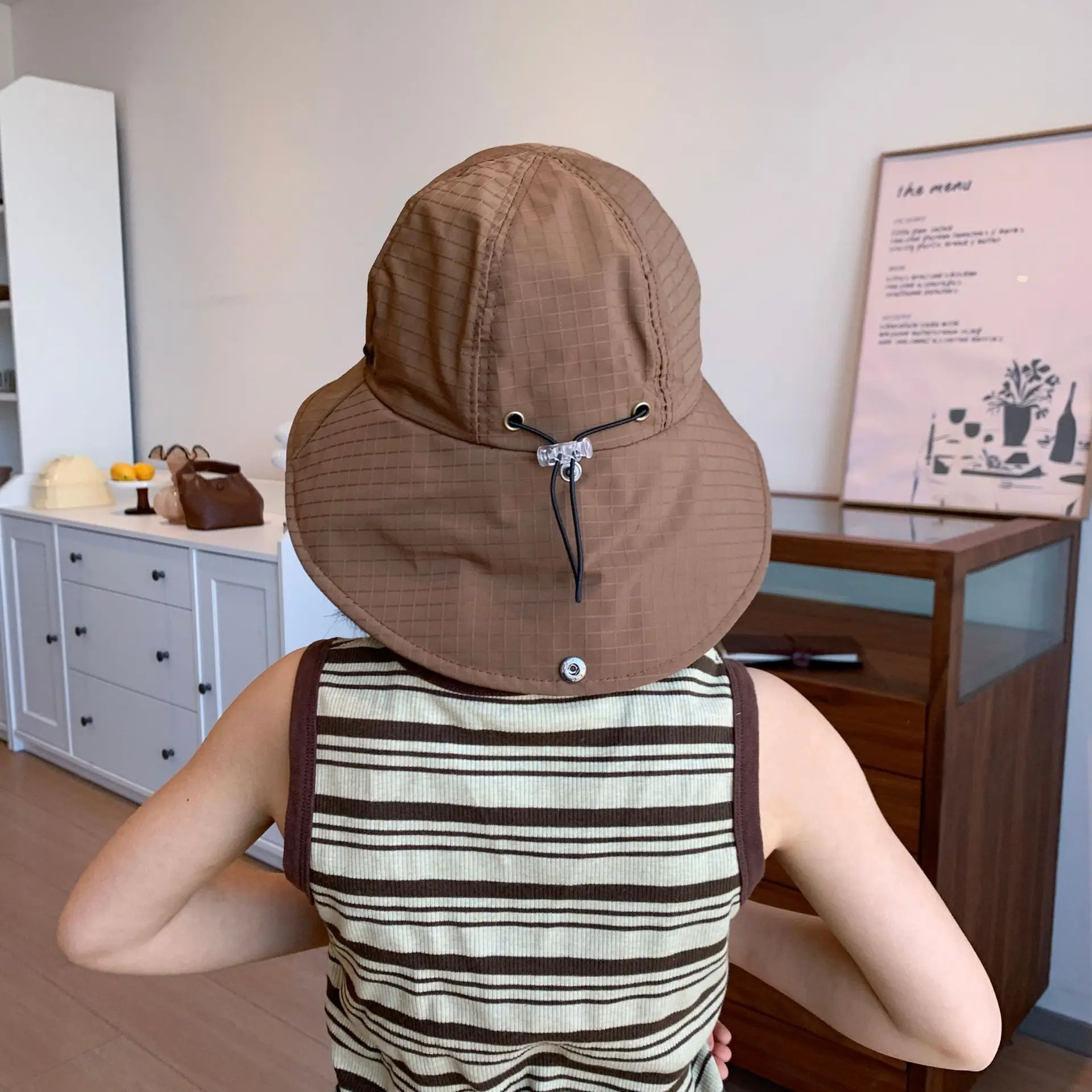 Kids Summer Hats For Girls Boys Bucket Hat Children Sun Protection Fisherman Cap Windproof Sun Hat Foldable Sunhat Outdoor New baby sun hat outdoor sun hat