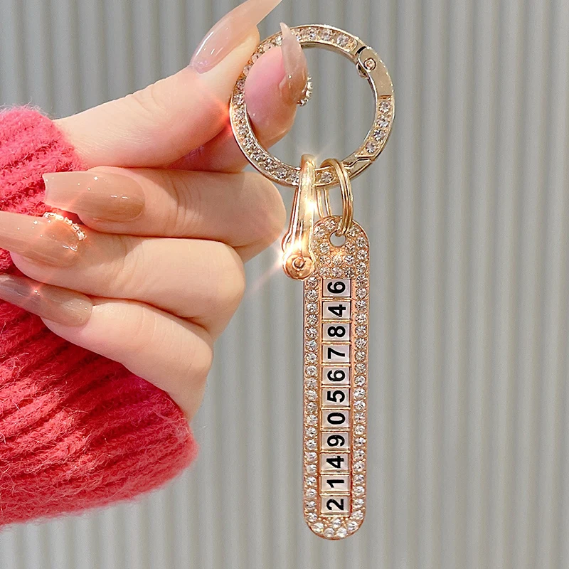 

Anti-lost Car Keychain Phone Number Card Keyring for Men and Women Exquisite Fashion Trend Car Key Chain Pendant Car Accessories