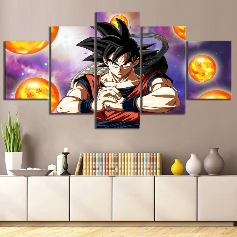 

5 Piece Dragon Ball Super Animation Art Goku Cartoon Character Poster Canvas Paintings Wall Art for Home Decor Gift