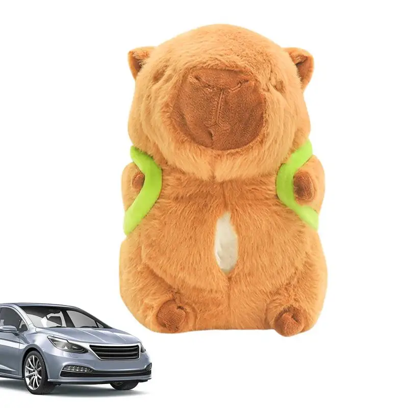 

cartoon car trash can 2-in-1 Capybara Design auto Armrest Garbage Can multifunction Waterproof Tissue Holder for Cars accessory