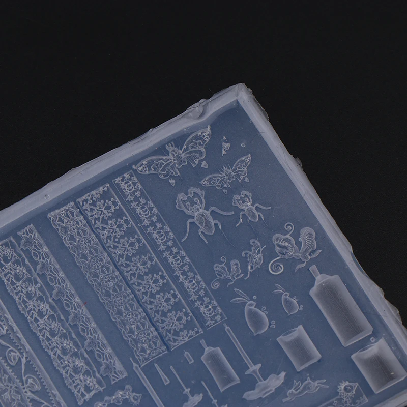 3D Silicone Fantasy French Lace Nail Mold Transparent Butterfly Manicure Template DIY Nail Art Decoration Tools