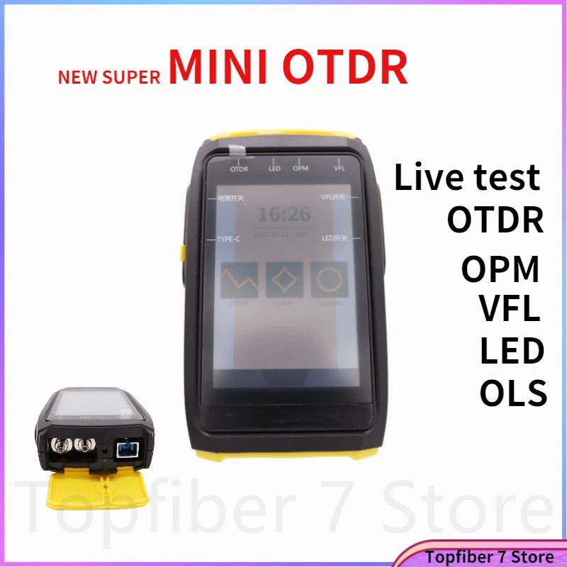 NEW Mini OTDR  1550nm 20dB SC APC/UPC Active Fiber Live Test  Optical Fiber Reflectometer Touch Screen OPM VFL OLS Fiber Tester dual band