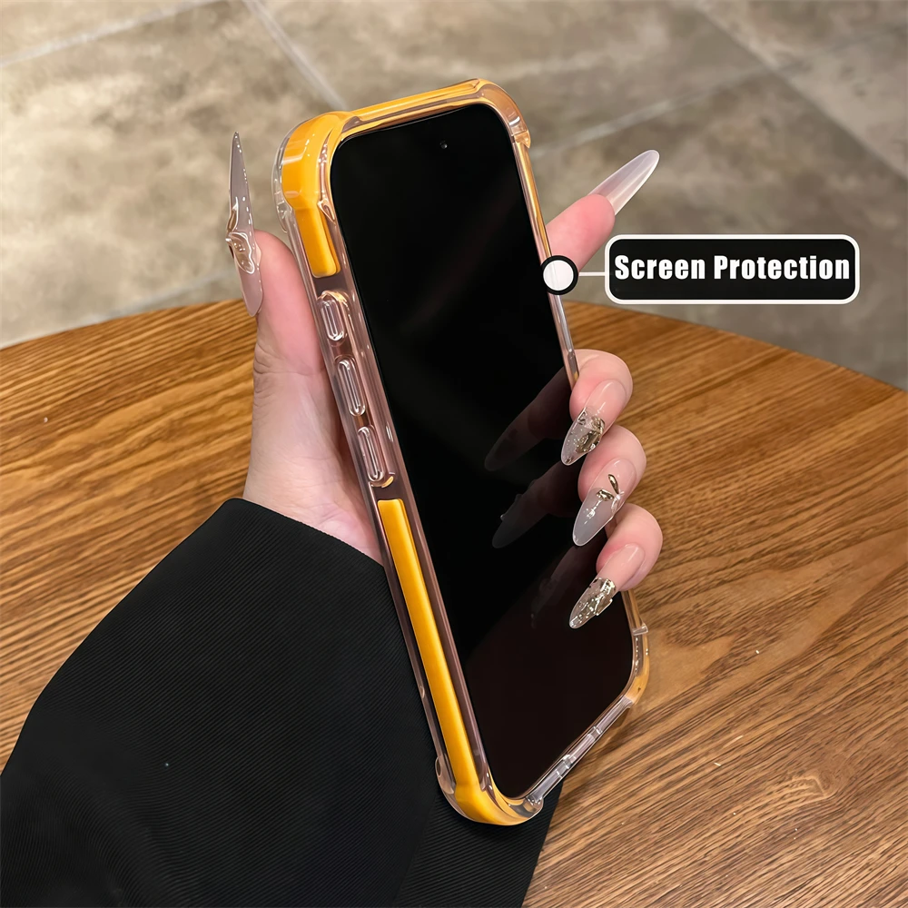 Shockproof Acrylic Clear Case with Four Corners Airbags and Contrast Color Design