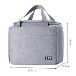Enhanced Insulated Aluminum Foil Lunch Bento Bag (Large capacity lunch bag (navy blue))