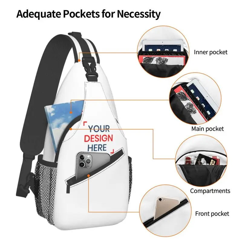 Custom Customize Logo Sling Chest Bag Customized Your Design Here Shoulder Crossbody Backpack for Men Traveling Daypack