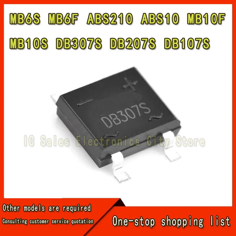 100 Stuks Mb6s Mb6f Abs210 Abs10 Mb10f Mb10s Db 10s Db 307S 270S 107S Sop-4 Smt Gelijkrichter Brugstapel