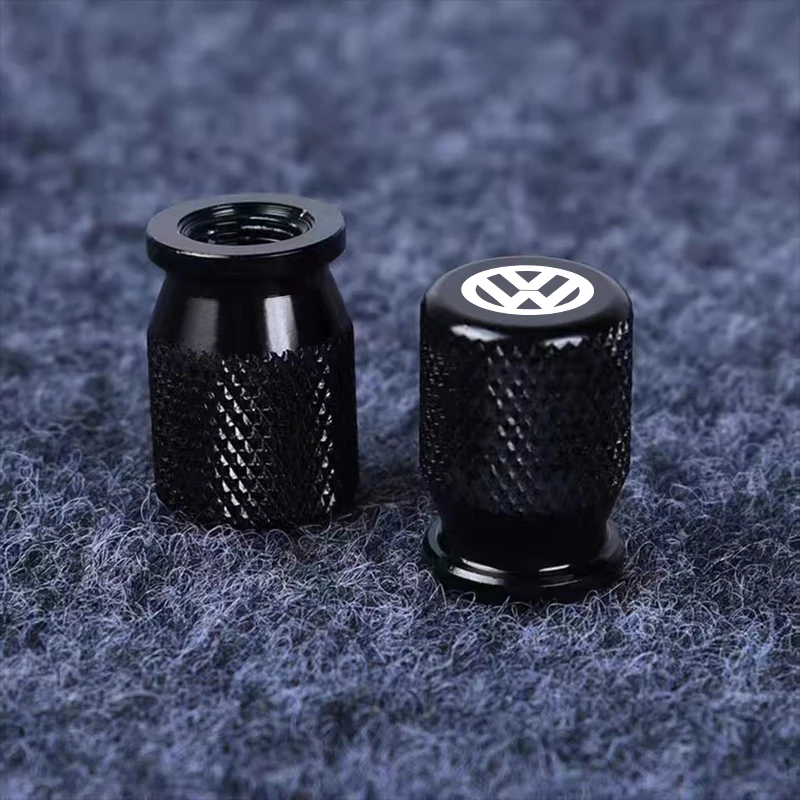 자동차 휠 타이어 밸브 캡 알루미늄 밀폐 커버 배지 엠블럼, VW 폭스바겐 골프 폴로 파사트 티구안 투란 제타용, 4 개