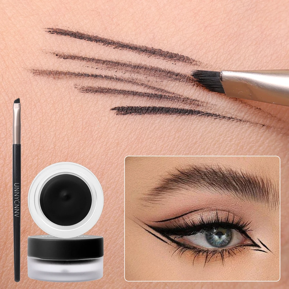 2 v 1 eyeliner obočí gel šlehačka s kartáč vodotěsný long-lasting matná černá hnědá snadný nést eyeliner korejské líčení kosmetický